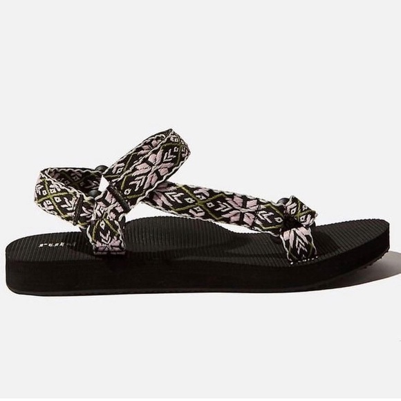 Rubi Universal Sandals Stylish Black Pink Green Size 39 - Picture 6 of 6